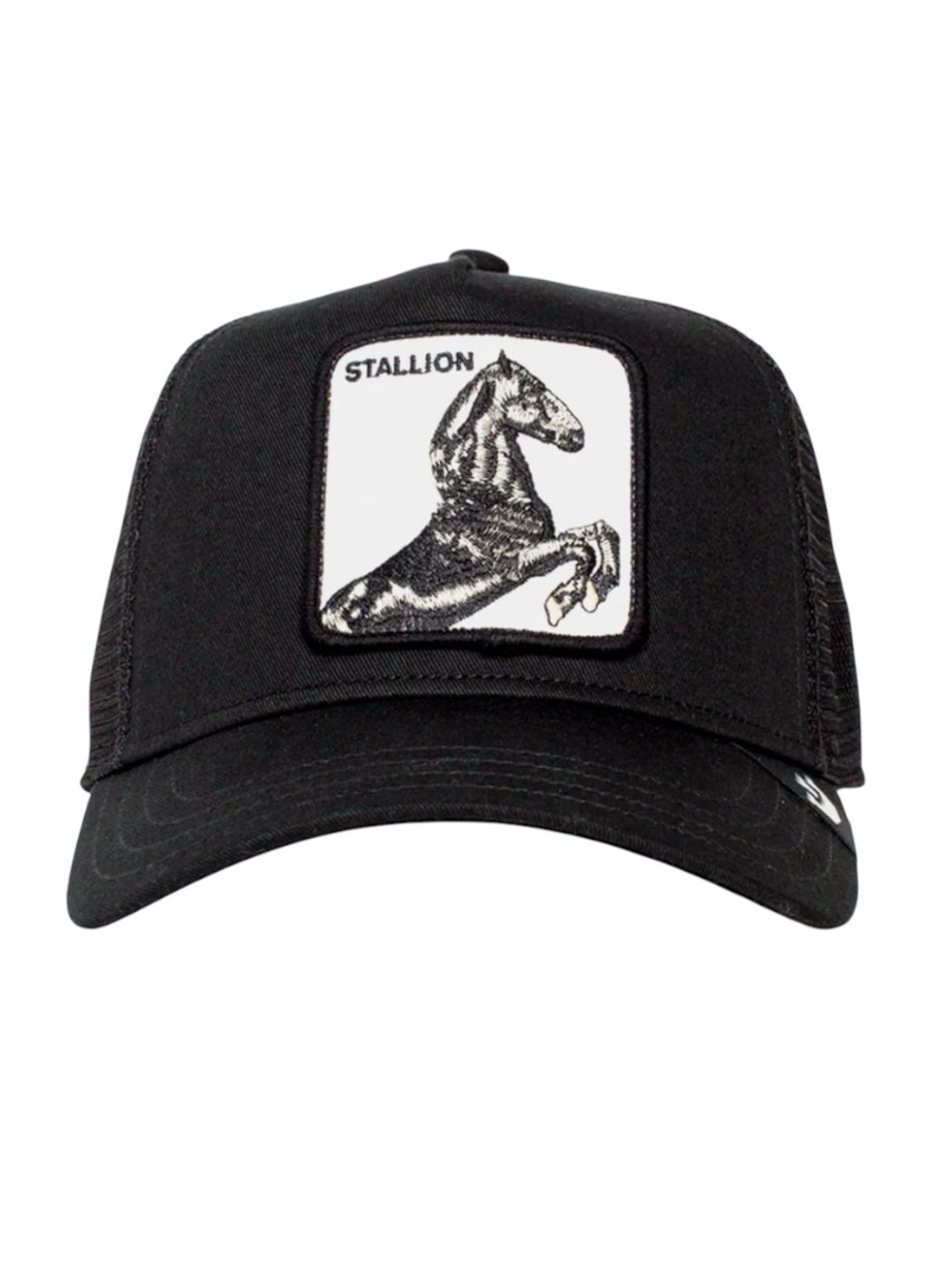 New Goorin Bros Black Stallion Horse Embroidered Patch Snap Back Trucker Hat